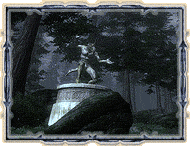Статуя Мехруна Дагона в лесу. 1024x576, 128 kb